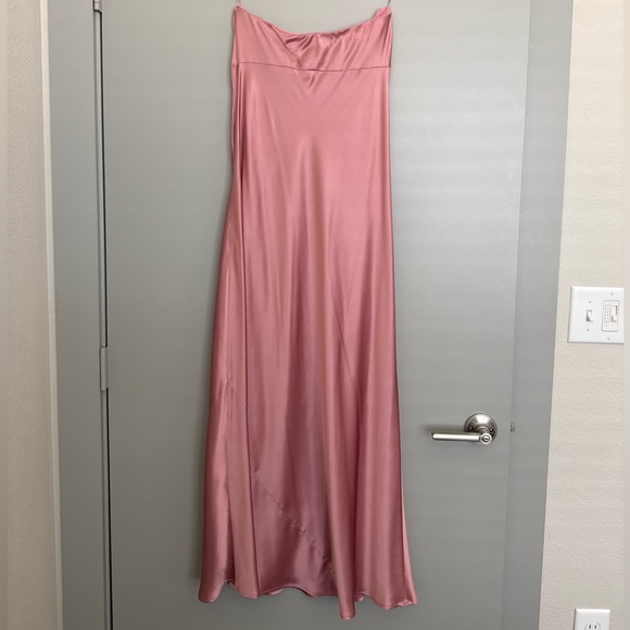 Reformation Strapless Blush Satin Slip Dress - Picture 4 of 5